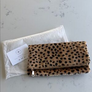 NWT Tuckernuck Leopard Print Foldover Clutch